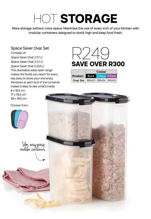 Other Kitchen Storage & Organisation Tupperware Space Saver Oval Set 5,3,2 & 1 (FULL SET